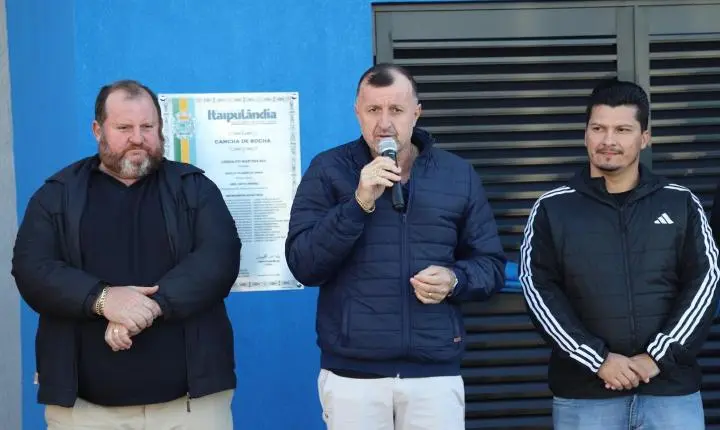ITAIPULÂNDIA REINAUGURA CANCHA DE BOCHA E HOMENAGEIA VALENCIANO RODRIGUES DE ARAÚJO COM NOVO NOME