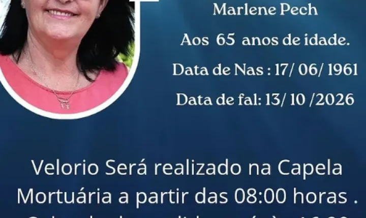 ITAIPULÂNDIA SE DESPEDE DE MARLENE PECH, AOS 65 ANOS