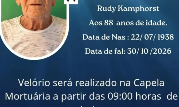 ITAIPULÂNDIA SE DESPEDE DE RUDY KAMPHORST, AOS 88 ANOS
