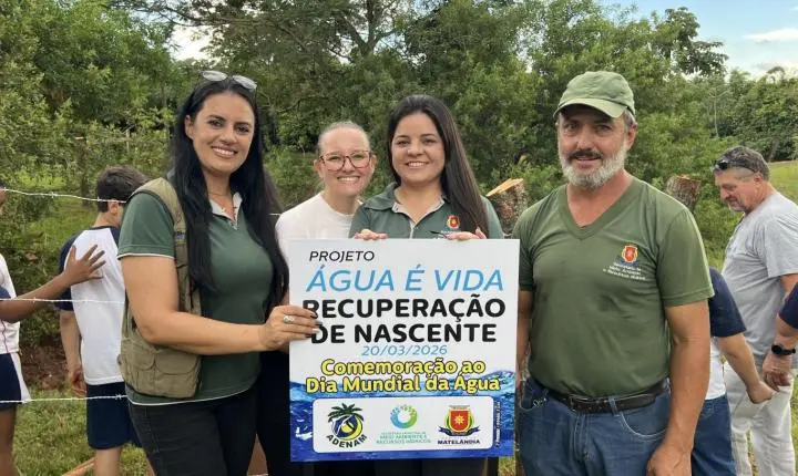 MATELÂNDIA COMEMORA O DIA DA ÁGUA COM AÇÃO EDUCATIVA E RECUPERAÇÃO DE NASCENTE