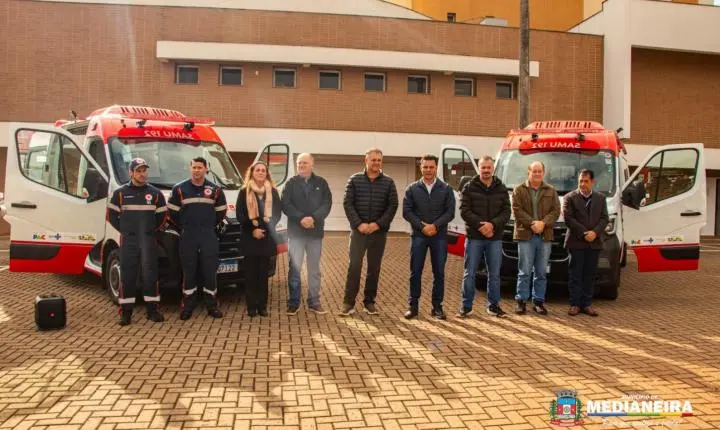 MEDIANEIRA RECEBE DUAS NOVAS AMBULÂNCIAS PARA REFORÇAR O ATENDIMENTO DO SAMU