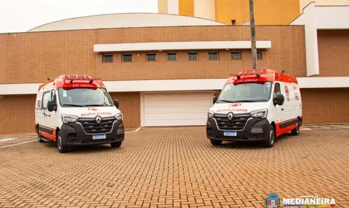 MEDIANEIRA RECEBE DUAS NOVAS AMBULÂNCIAS PARA REFORÇAR O ATENDIMENTO DO SAMU