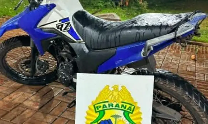 MOTOCICLETA FURTADA NO PARAGUAI É RECUPERADA APÓS PERSEGUIÇÃO POLICIAL EM SANTA HELENA