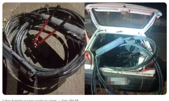 PAI É PRESO APÓS FURTAR FIAÇÃO E DEIXAR FILHO DE 11 ANOS ESPERANDO NO CARRO, NO PARANÁ