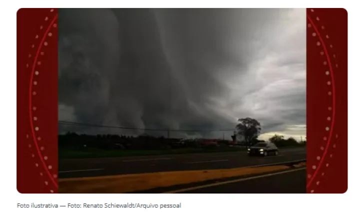 PARANÁ ENTRA EM ALERTA PARA TEMPORAIS EM 127 CIDADES COM RISCO DE GRANIZO E VENTOS FORTES