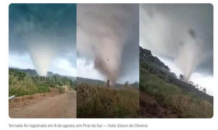 PARANÁ PODE REGISTRAR NOVOS TORNADOS NOS PRÓXIMOS DIAS; VEJA ONDE, A PREVISÃO E COMO SE PROTEGER DURANTE TEMPORAIS