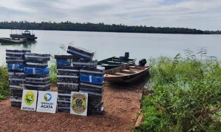 PF, PM E MARINHA APREENDEM 672 KG DE MACONHA NO LAGO DE ITAIPU, EM SANTA HELENA