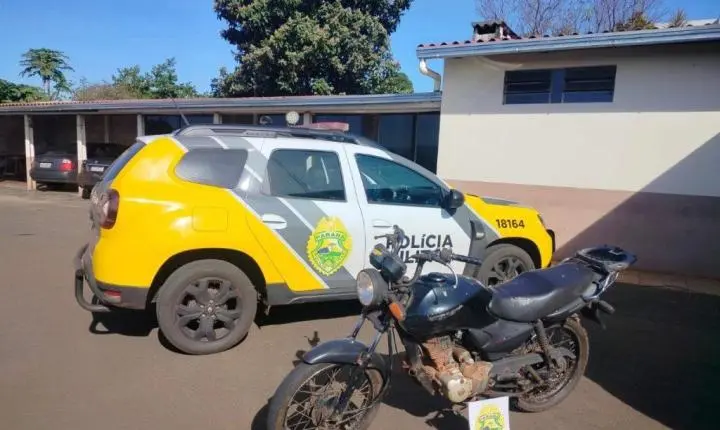 POLÍCIA MILITAR RECUPERA MOTOCICLETA FURTADA EM ITAIPULÂNDIA