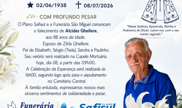 SÃO MIGUEL DO IGUAÇU SE DESPEDE DE ALCIDES GHELLERE, AOS 88 ANOS
