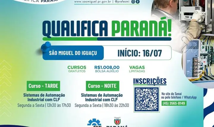 SÃO MIGUEL DO IGUAÇU VAI RECEBER UNIDADE MÓVEL DO SENAI PARA CURSO GRATUITO COM BOLSA-AUXÍLIO DE ATÉ R$ 1.008