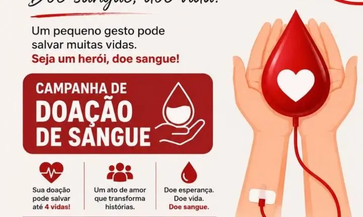 SECRETARIA DE SAÚDE DE ITAIPULÂNDIA CONVIDA POPULAÇÃO PARA CAMPANHA DE DOAÇÃO DE SANGUE