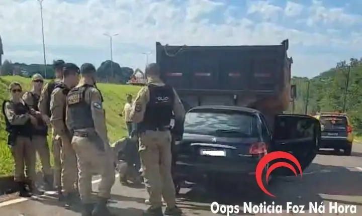 SUSPEITO É PRESO APÓS ASSALTO COM DISPAROS E ACIDENTE NA BR-277
