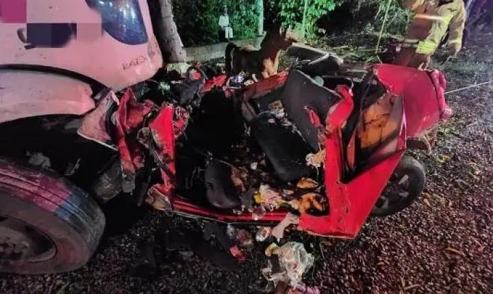 TRAGÉDIA: GRAVE ACIDENTE ENTRE CARRO E CAMINHÃO DEIXA TRÊS MORTOS NA BR-470, EM IBIRAMA (SC)