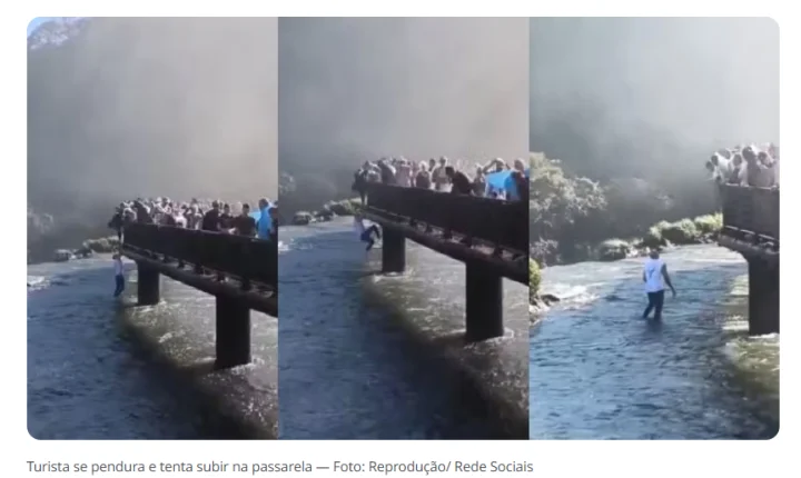 TURISTA QUE PULOU NAS CATARATAS DO IGUAÇU PARA PEGAR CELULAR É MULTADO EM QUASE R$ 8 MIL