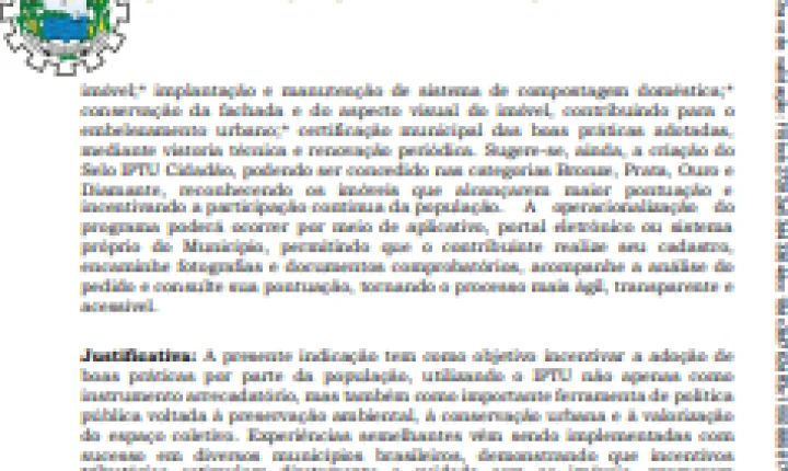 VEREADORES QUEREM DAR DESCONTO NO IPTU PARA QUEM CUIDA DO IMÓVEL E AJUDA A MANTER A CIDADE LIMPA